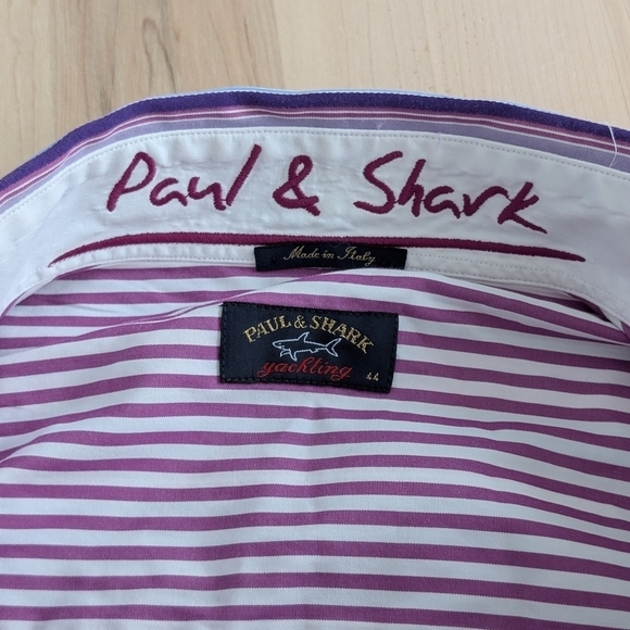 🦈Paul & Shark Purple and Blue Casual Button Down Shirt🇮🇹 - Picture 8 of 13